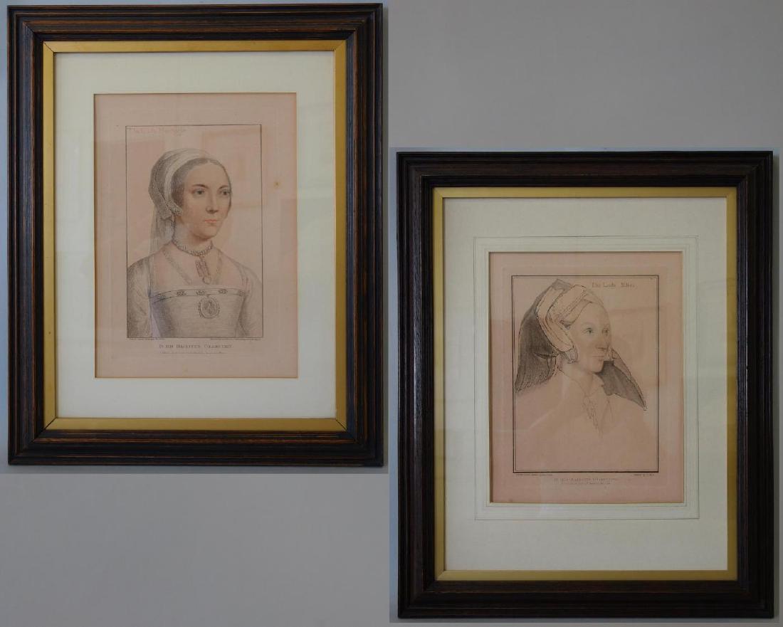 Hans Holbien Engravings Lady Eliot & Lady Montegle (1 of 9)