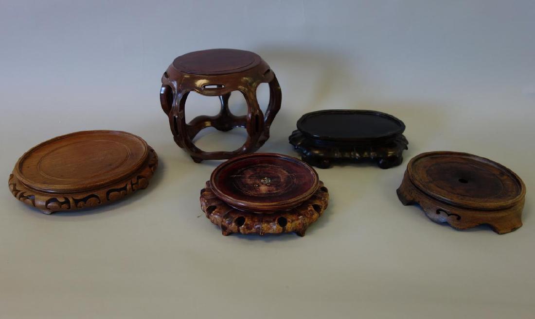 5 Chinese Carved Wood Display Stands (1 of 3)