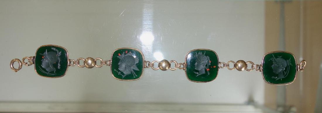 19thc Victorian Bloodstone Intaglio Bracelet (1 of 4)
