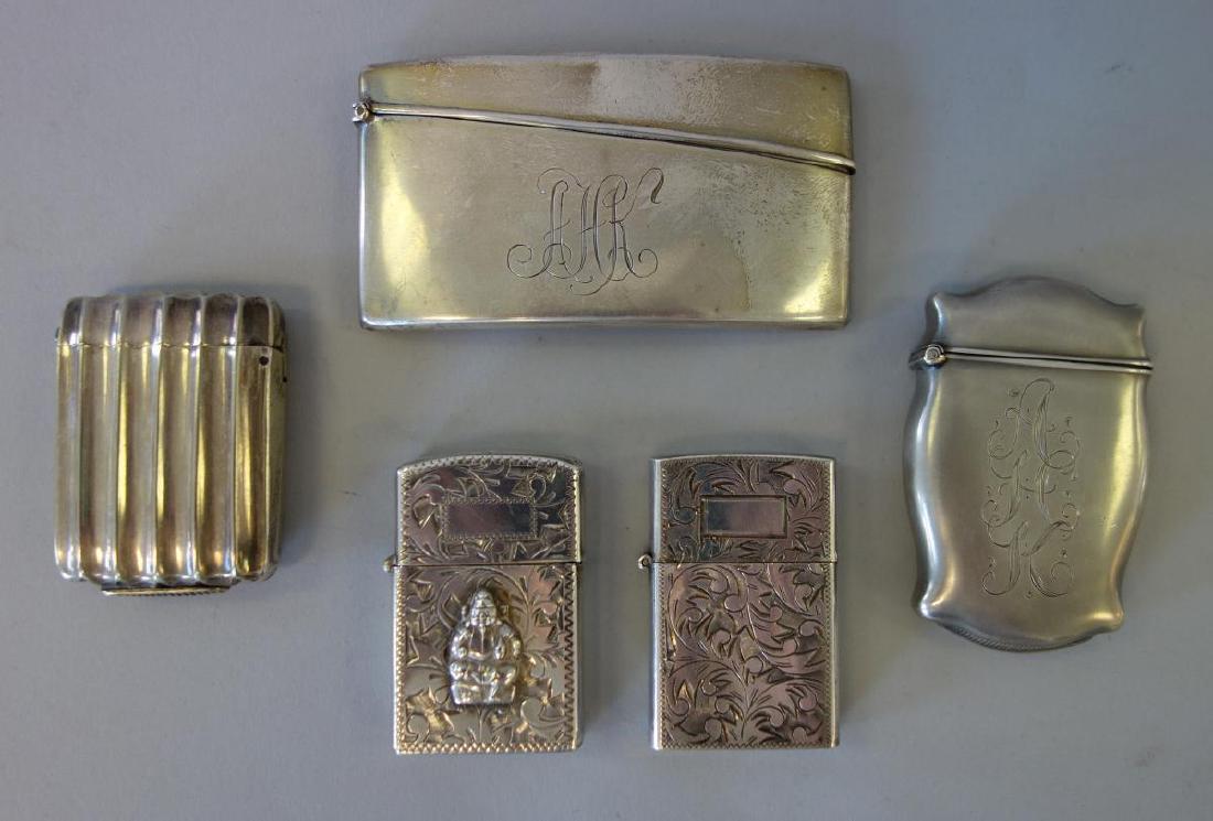 Sterling Cased Lighters, Match Vestas & Card Case (1 of 4)