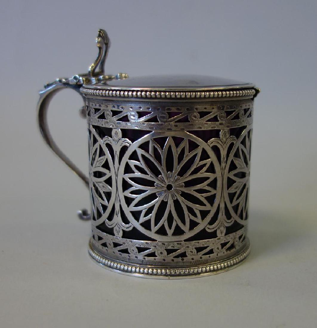 George III Sterling & Amethyst Glass Mustard Pot (1 of 4)