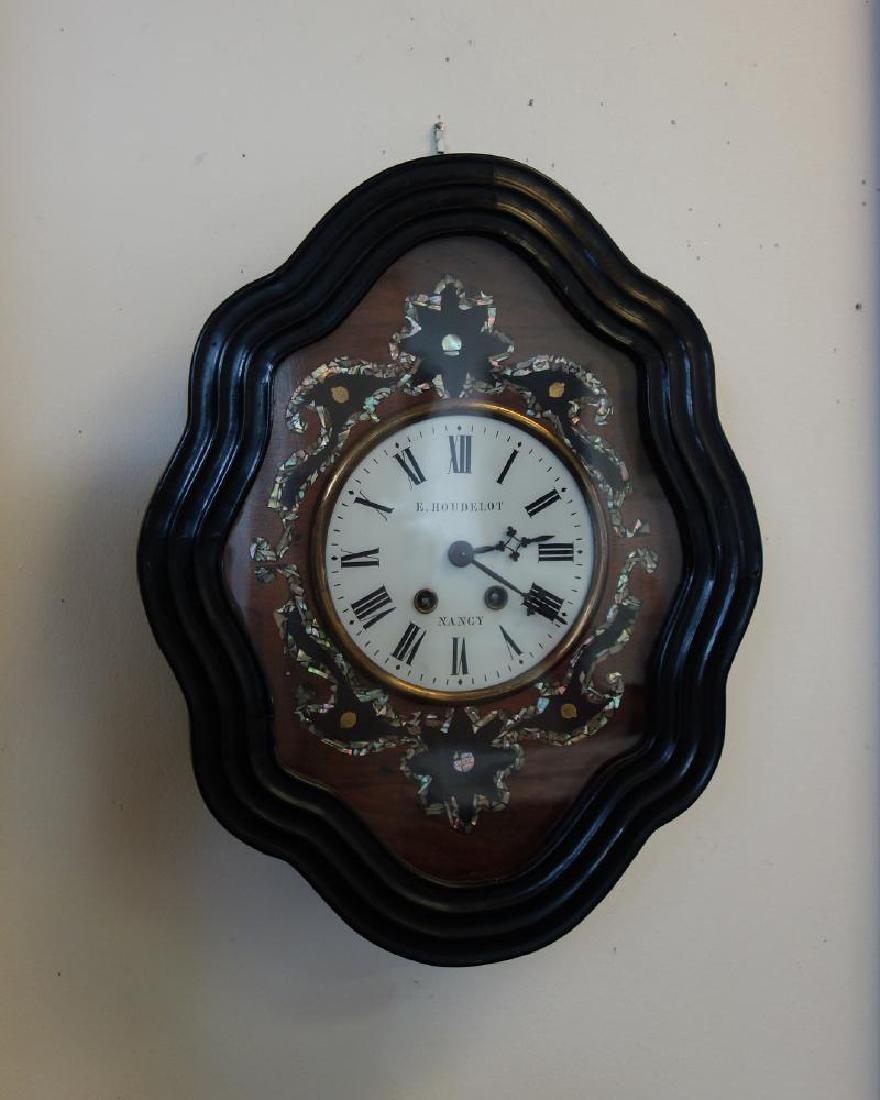 French Wall Cock with Inlay, Houdelot, Nancy (1 of 3)