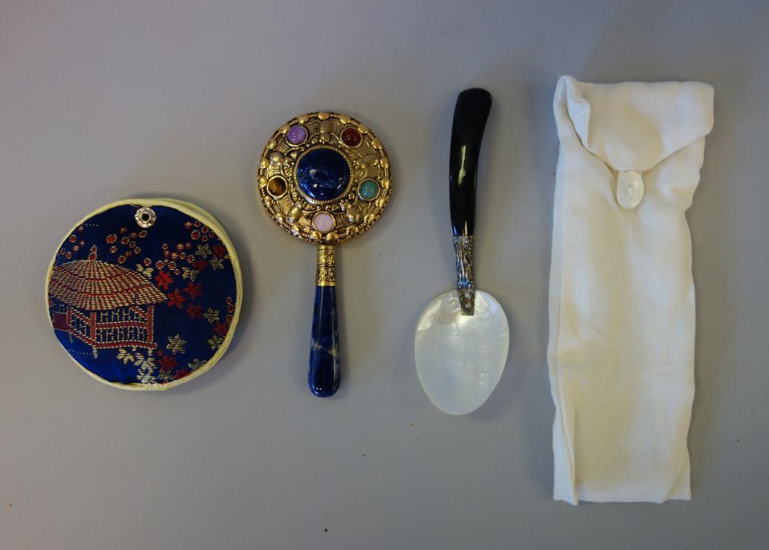 Chinese Multi-Stone Mirror & Master Caviar Spoon (1 of 4)