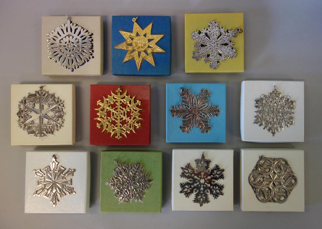 11 Sterling Christmas Snowflake Ornaments, MMA (1 of 7)