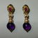 14K Gold, Amethyst, Ruby & Diamond Earrings