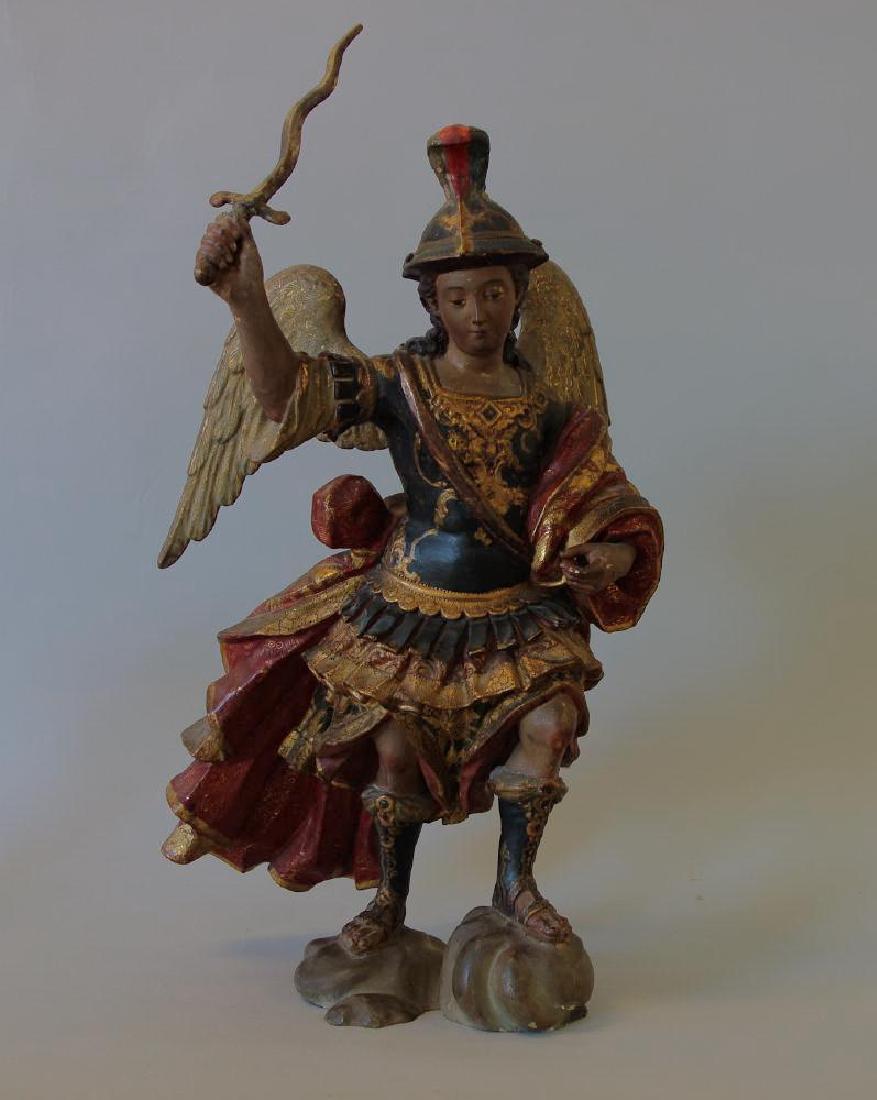 Spanish Colonial Figure, The Archangel St. Michael (1 of 10)