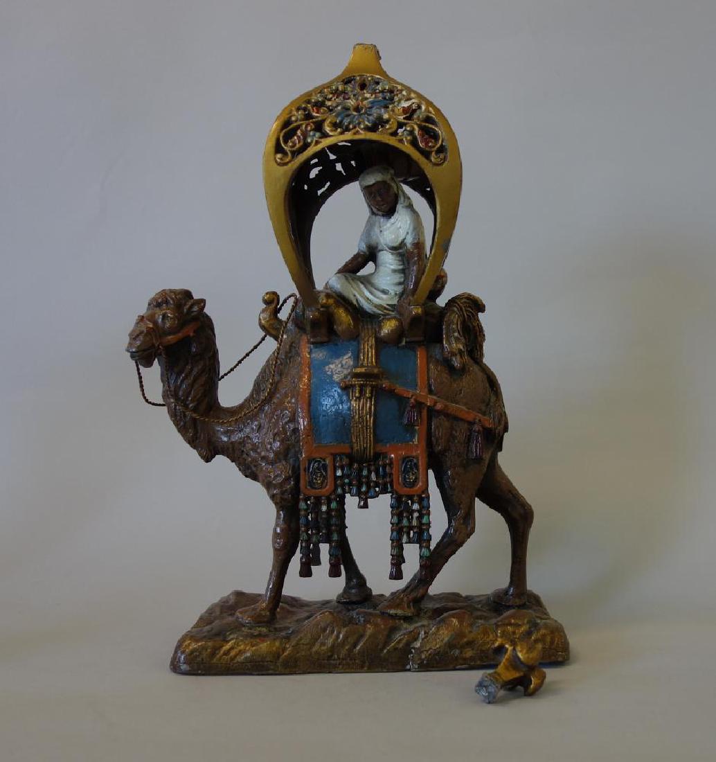 Austrian Orientalist Cold Painted Figural Lamp (1 of 4)