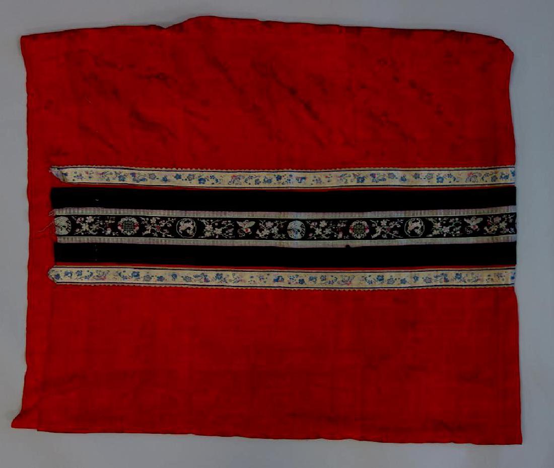 Chinese Red Silk Damask Bed Cover / Curtain (1 of 1)