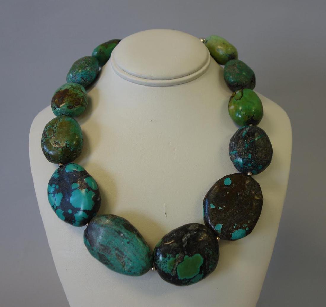 Navajo Multi Color Turquoise Bead Necklace (1 of 3)