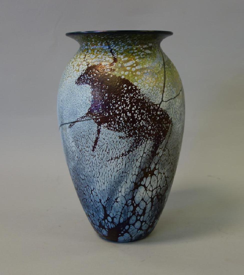 Richard Satava (b-1950) Petroglyph Art Glass Vase (1 of 5)
