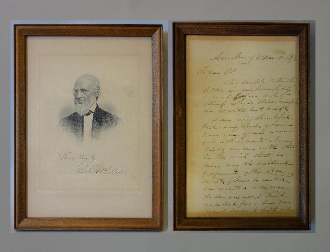 John G. Whittier, Signed Letter & Poem + Engraving (1 of 6)