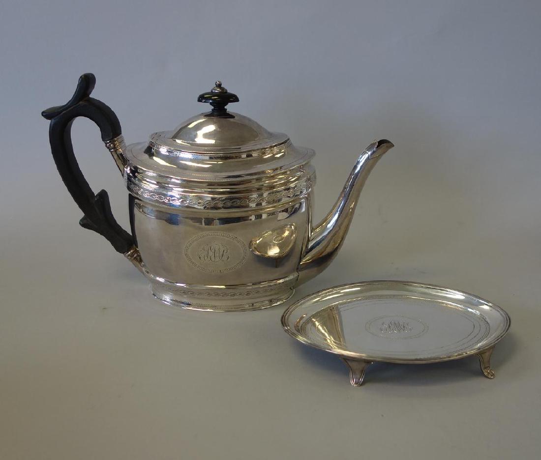 George III English Sterling Teapot & Tea Stand (1 of 5)