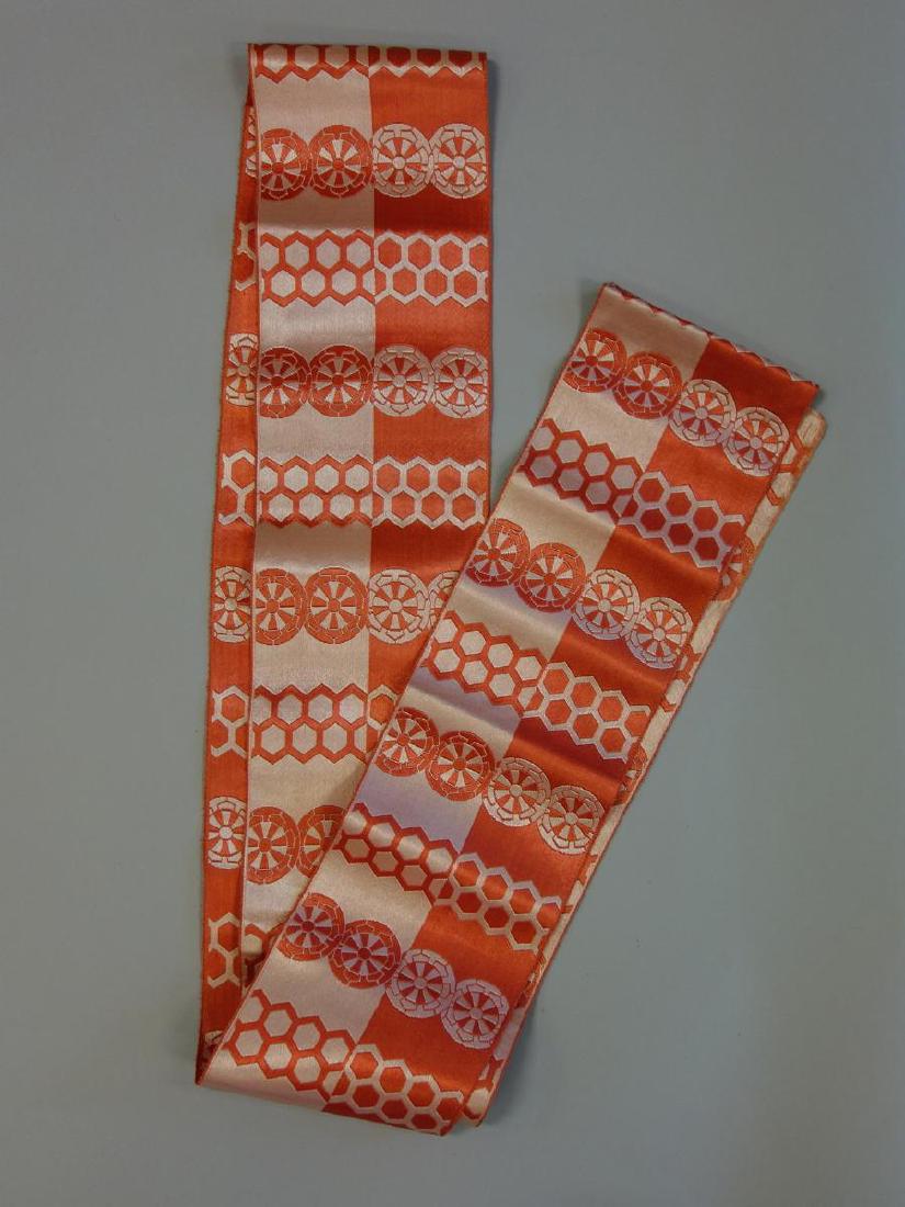 Japanese Embroidered Silk Brocade Obi Sash (1 of 1)