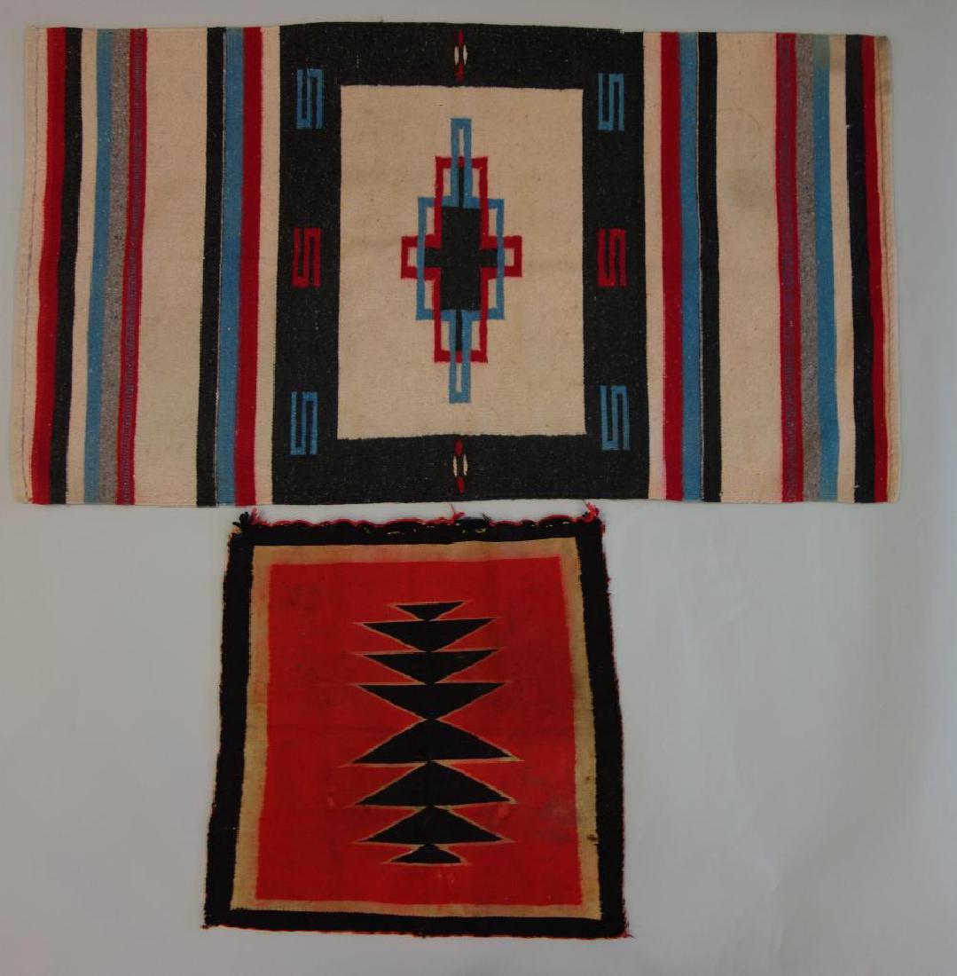 2 Navajo Wool Rug Mats, Geometric Motif (1 of 3)
