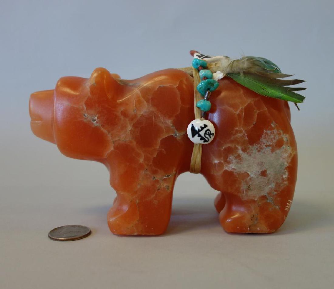 Southwest Orange Alabaster Bear, Fetish Carving (1 of 4)