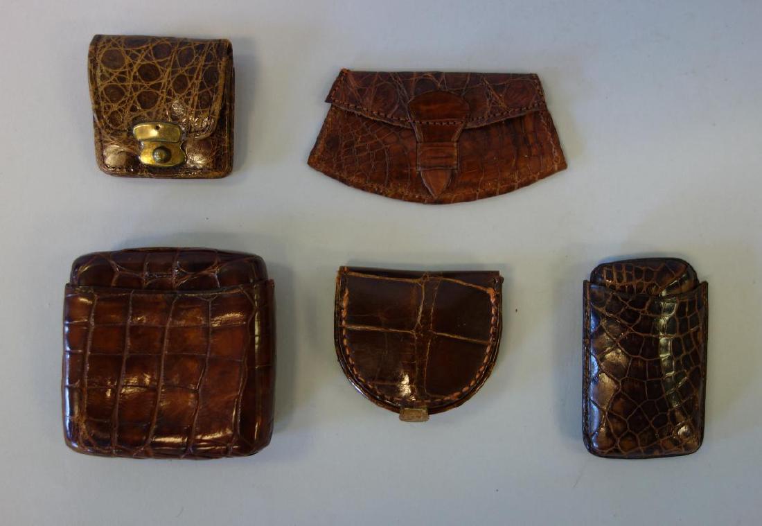 5 Vintage Alligator / Crocodile Coin Pouch Purses (1 of 2)