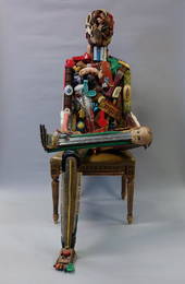 Leo Sewell (b-1945) Seated Man, Assemblage