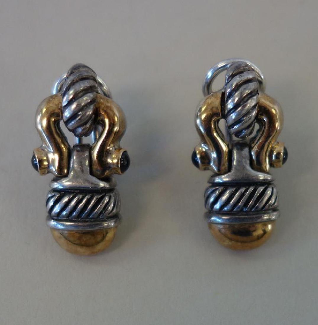 David Yurman Cable Earrings, Gold, Sapphire + (1 of 3)