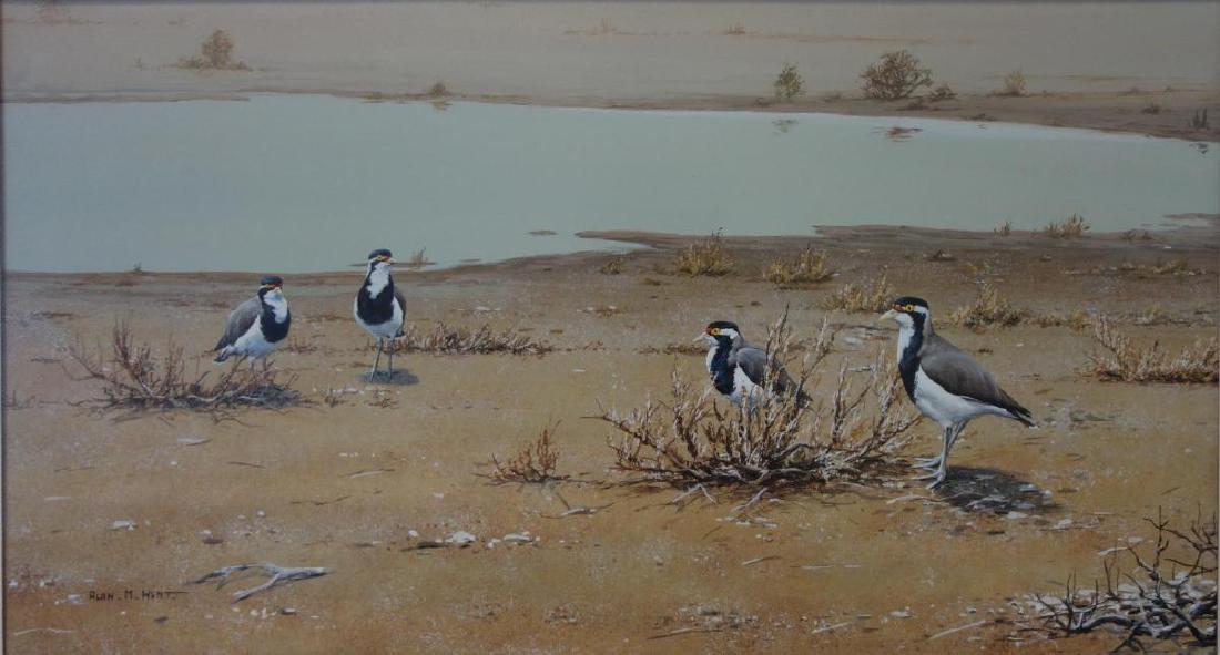 Alan M Hunt (b-1947) Shorebirds on a Beach (1 of 3)