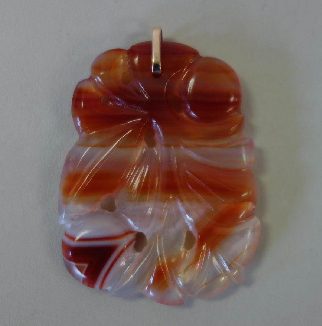 Chinese Carved Banded Agate Pendant (1 of 2)