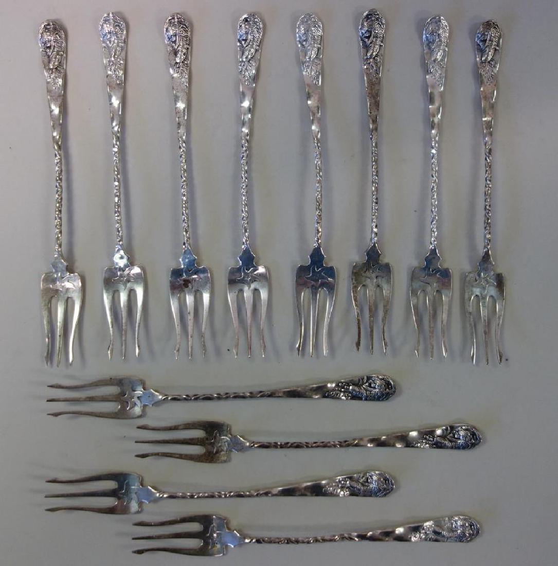 12 Sterling Oyster Cocktail Forks, Whiting Mfg (1 of 3)
