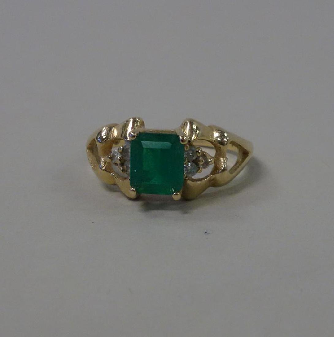 Emerald & Diamond Ring set in 14K Gold (1 of 2)