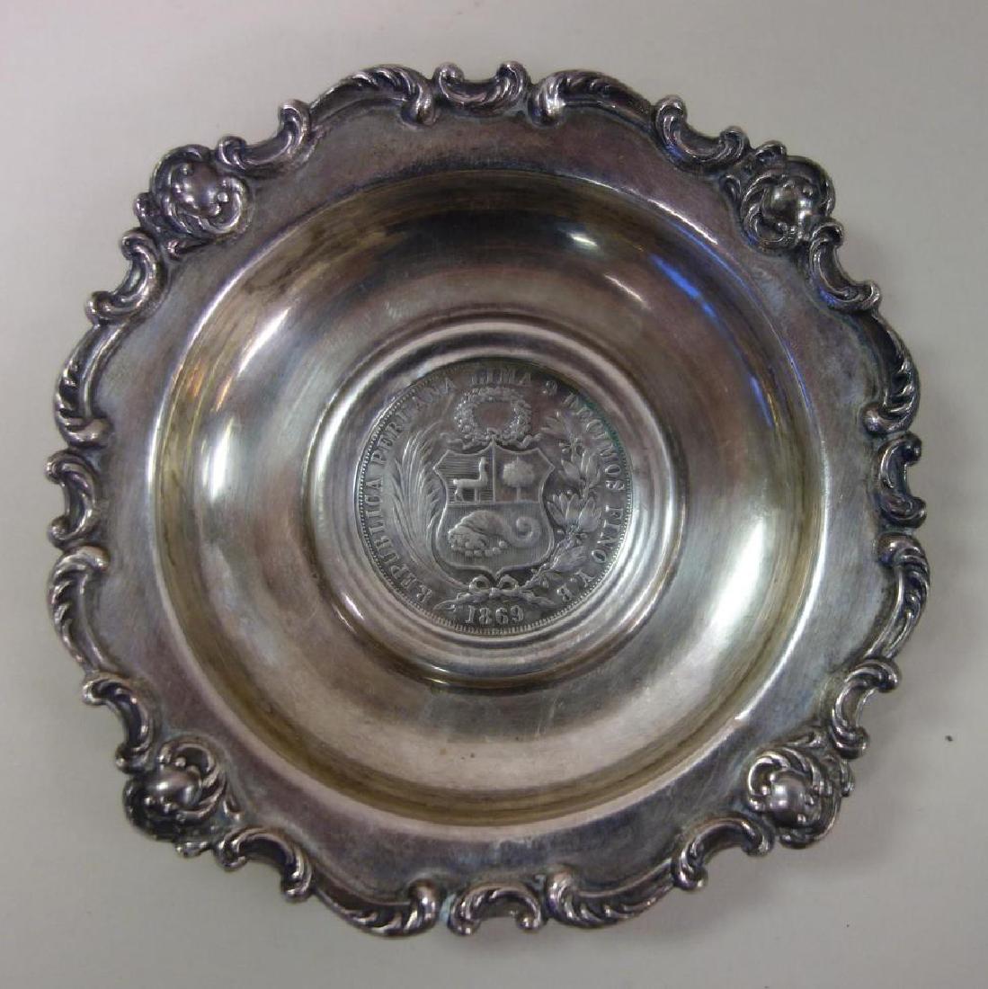 Sterling Dish with Peruvian Coin, 1869 (1 of 2)