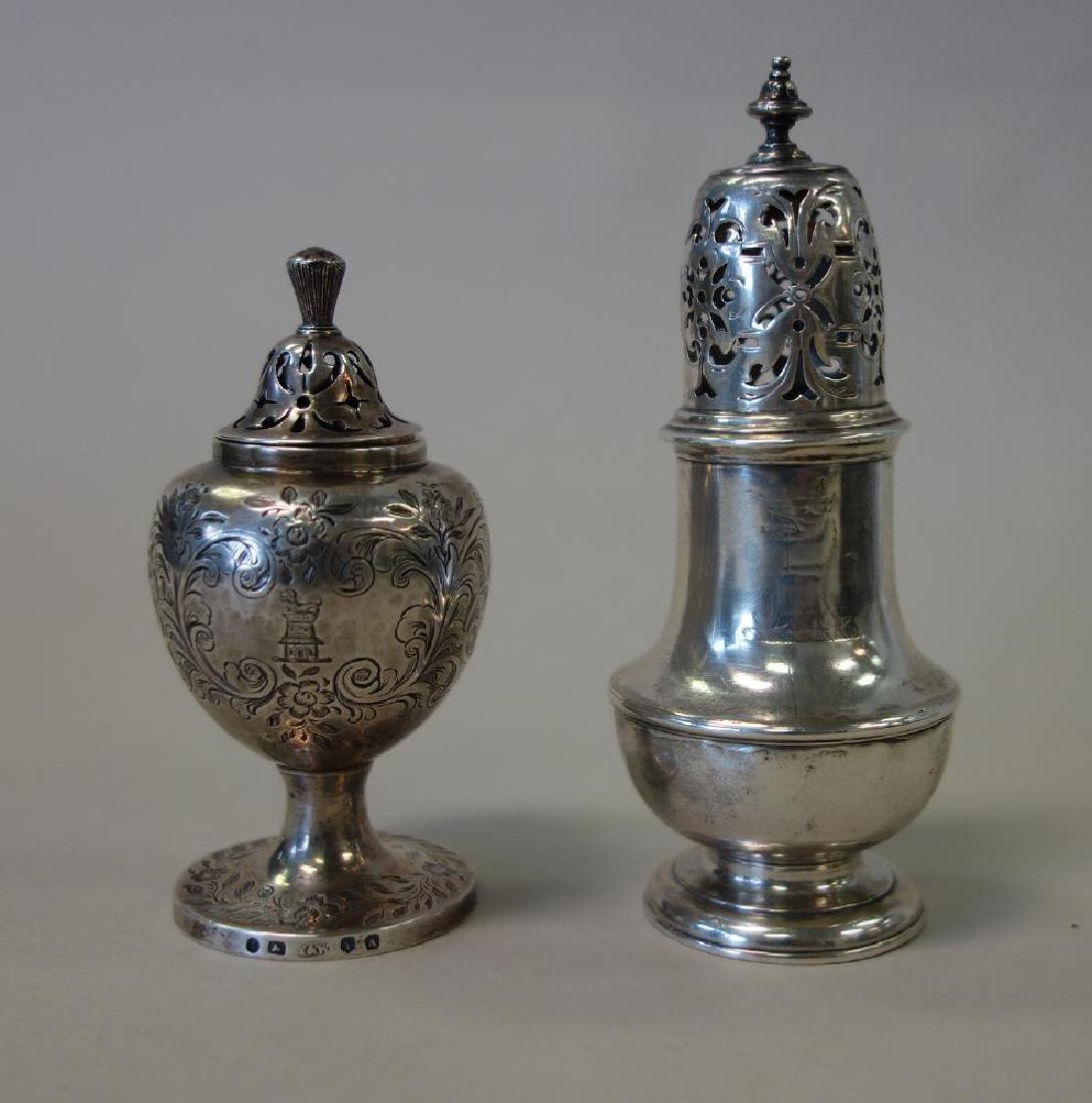 2 English Sterling Cinnamon Casters, Crested (1 of 1)