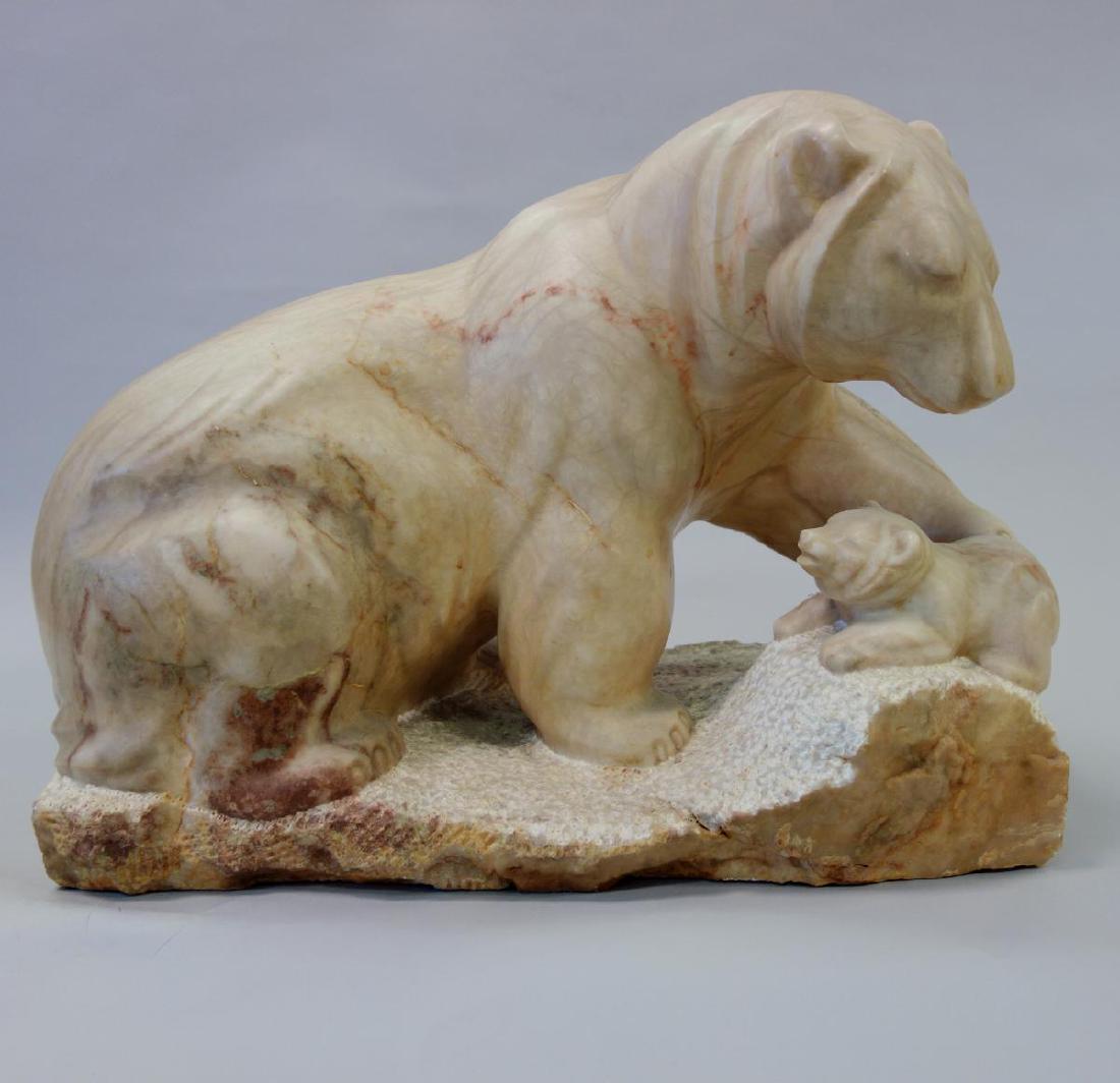 Polar Bear Stone Sculpture, Tender Arctic, Sgn (1 of 5)