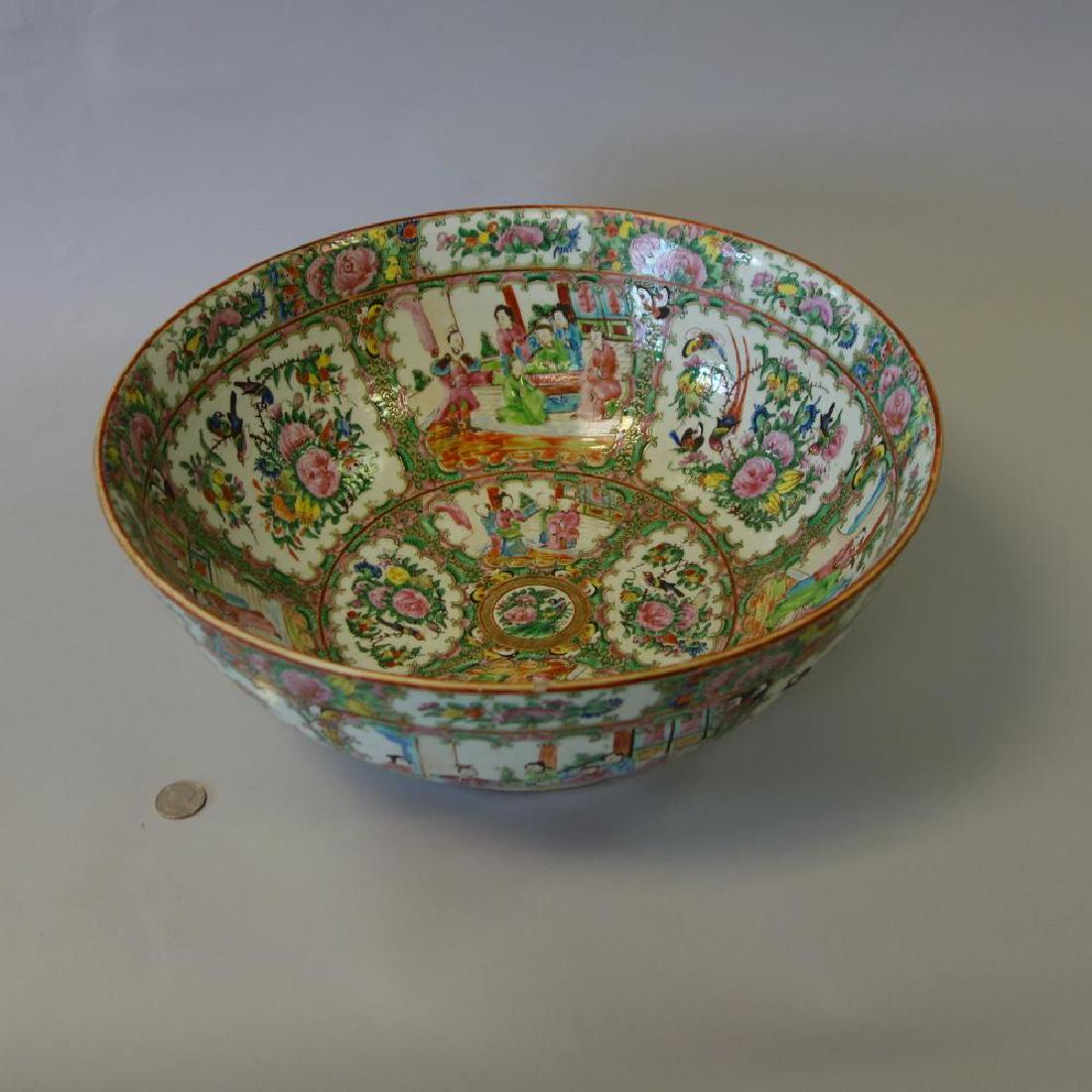 19th Chinese Punch Bowl, Rose Medallion (1 of 6)