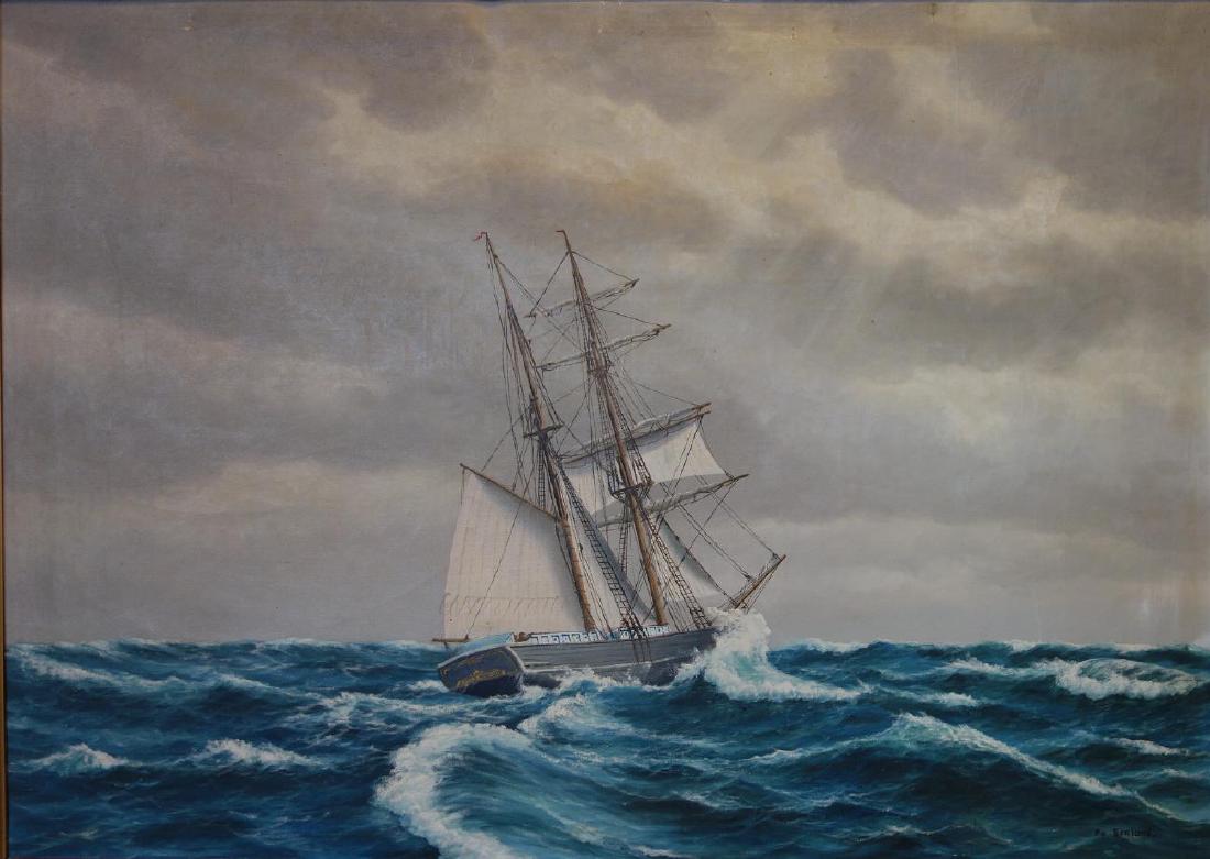 Frederik Ernlund (1879-1957) Ship at Sea (1 of 3)