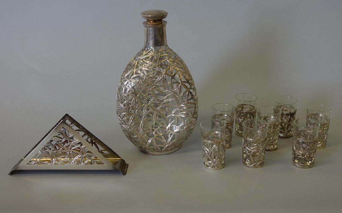 Sterling 950 Decanter, Cordials & Napkin Holder (1 of 4)