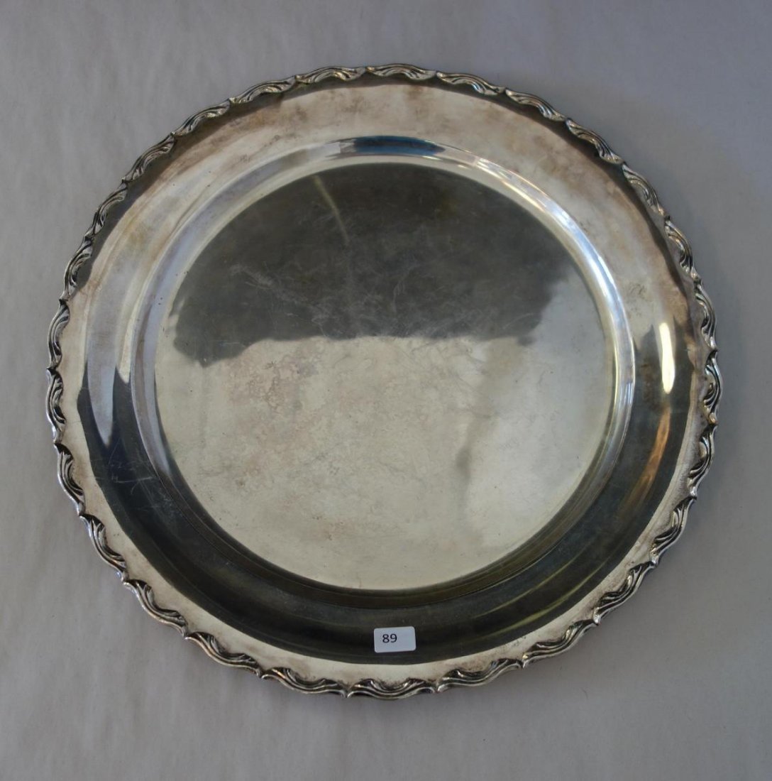 Egyptian 800 Silver Serving Platter (1 of 2)
