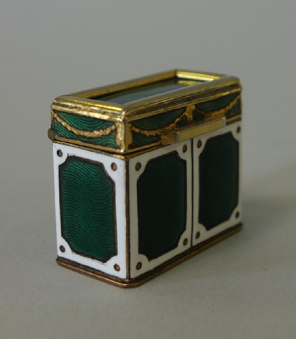 French Enamel & Brass Pill Box (1 of 3)