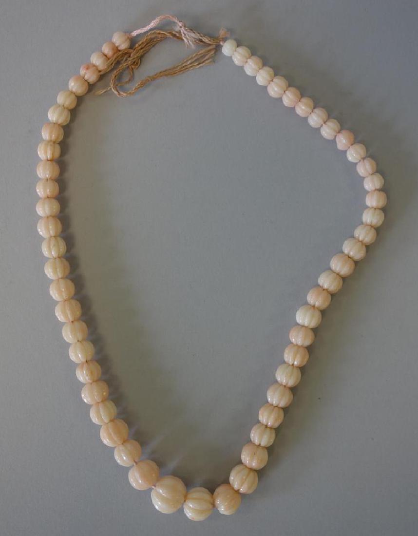 Angel Skin Coral Beaded Necklace (1 of 2)