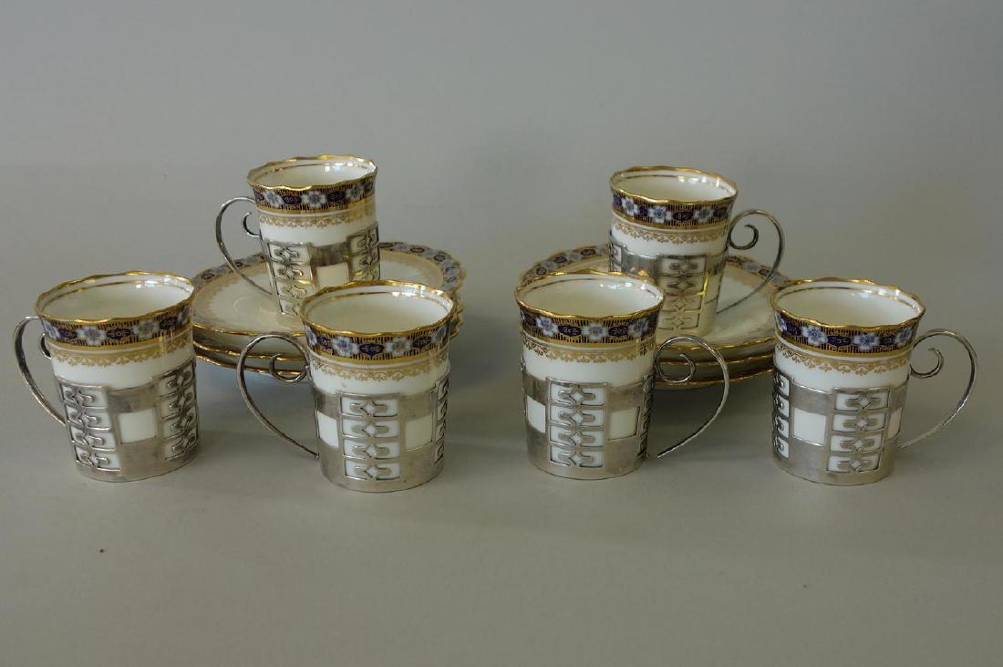 Aynsley Porcelain Sterling Demitasse, Set of 6 (1 of 3)