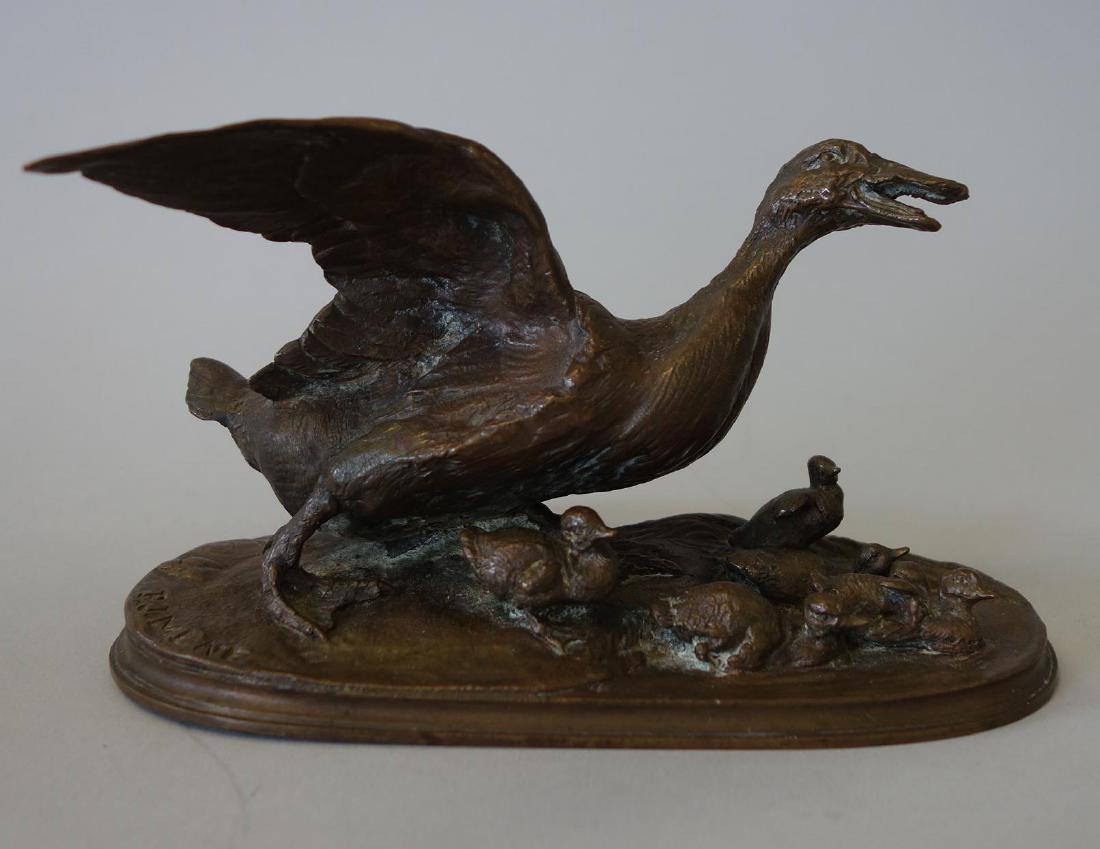 19thc Pierre-Jules Mene Bronze Duck & Ducklings (1 of 4)