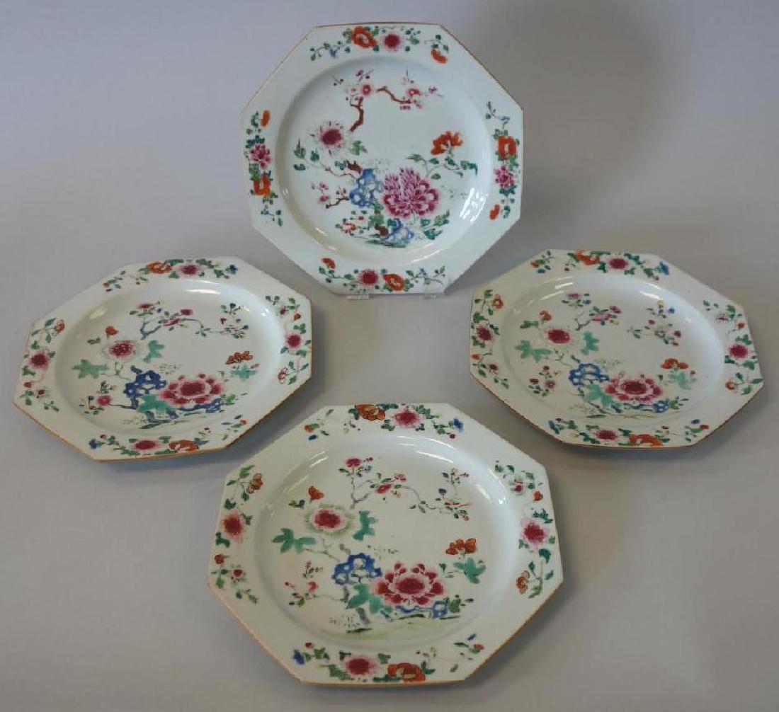 18thc Chinese Export Famille Rose Porcelain Plates (1 of 3)