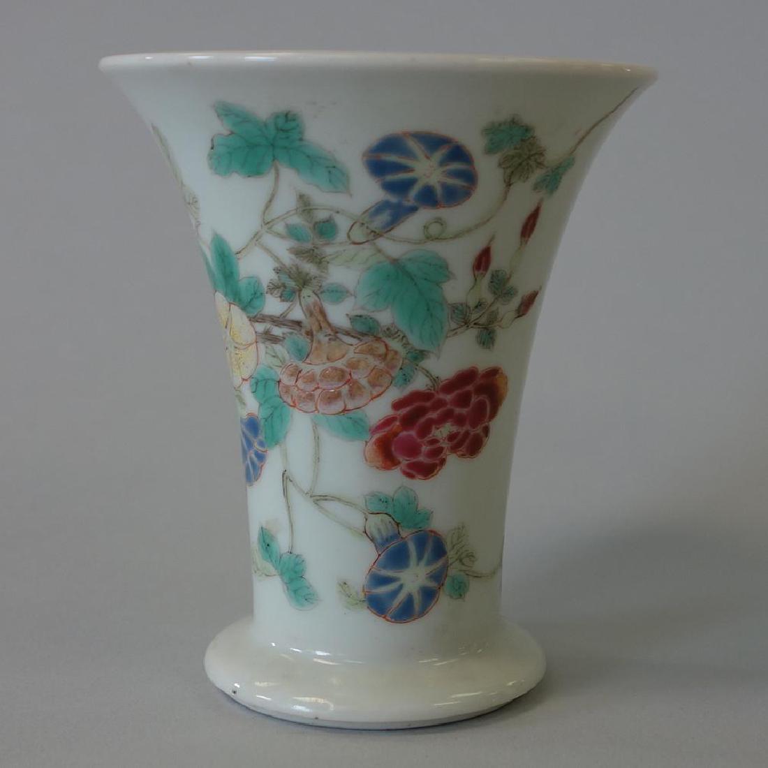 19thc Chinese Porcelain Enamel Flaring Vase (1 of 6)