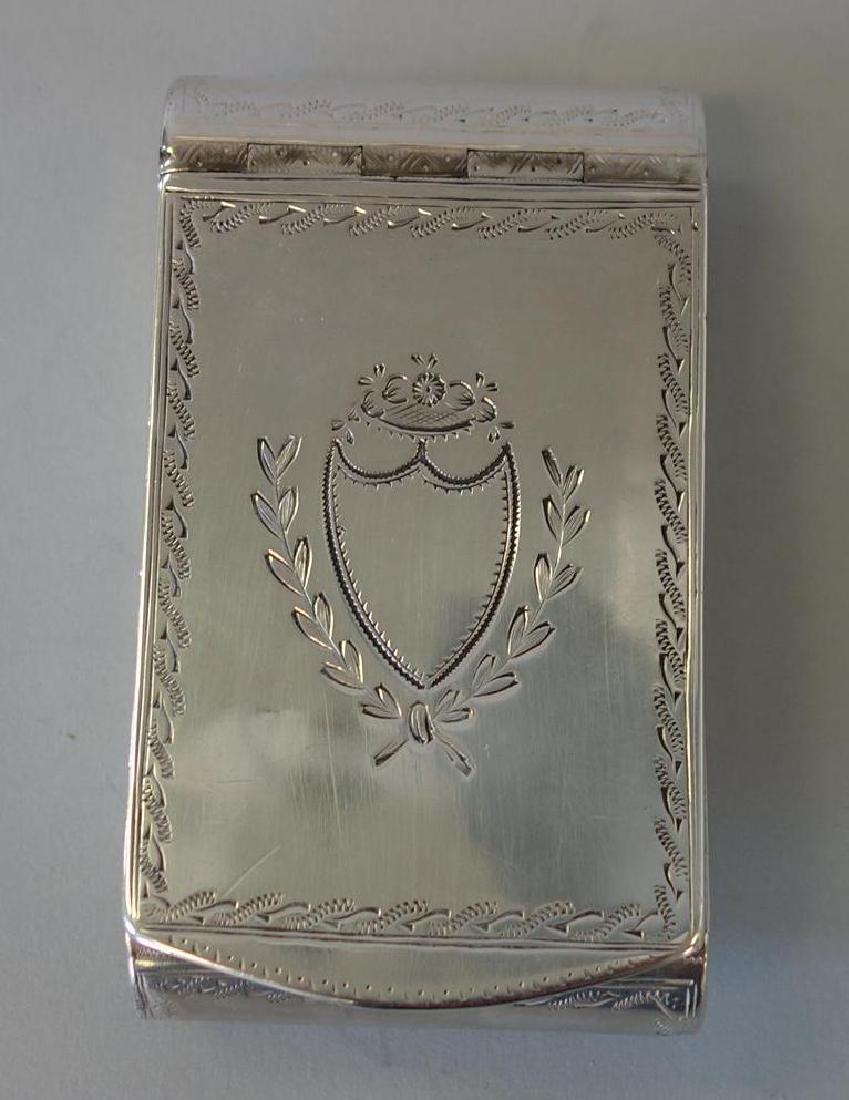 French Silver Snuff Box Shield & Laurel Motif (1 of 3)