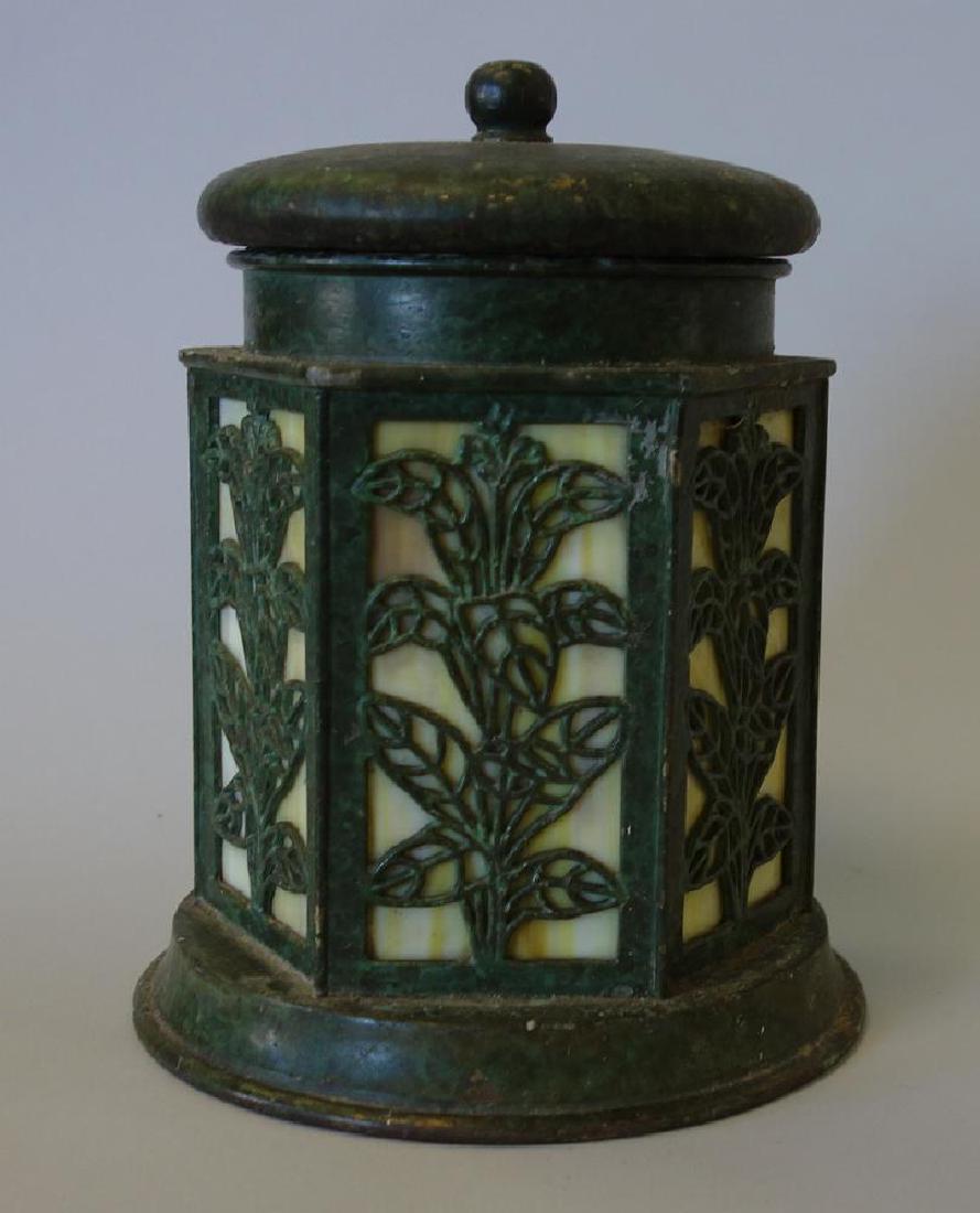 Arts & Crafts Patinated & Slag Glass Humidor (1 of 2)