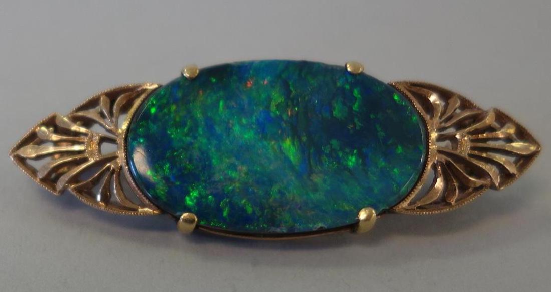 Art Deco 14K Gold & Opal Brooch Pin (1 of 2)
