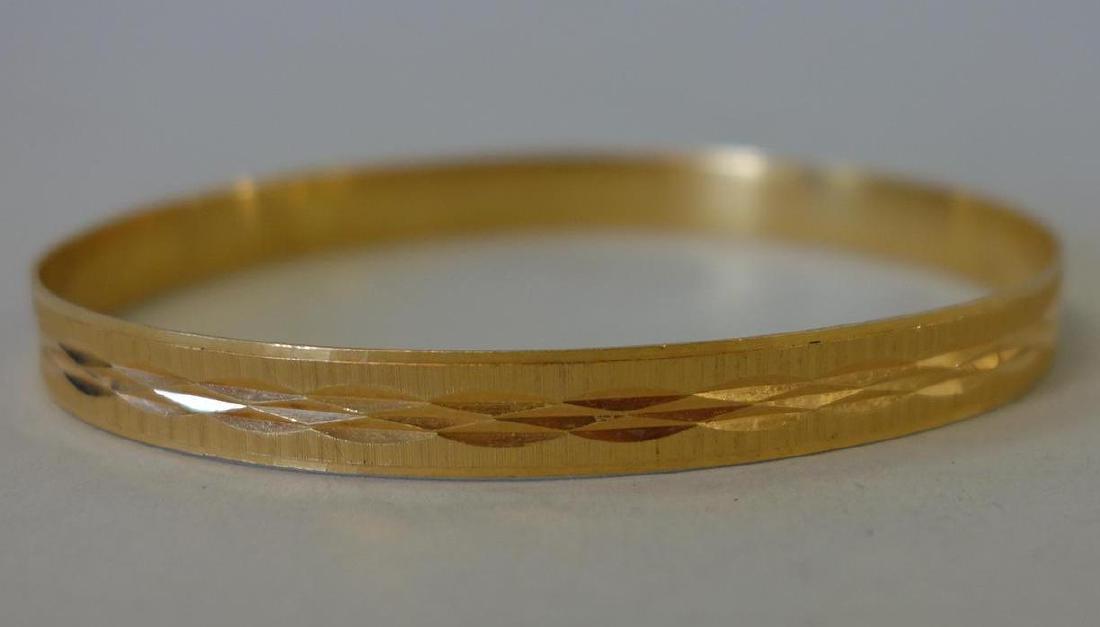 21K Yellow Gold Bangle Bracelet (1 of 2)
