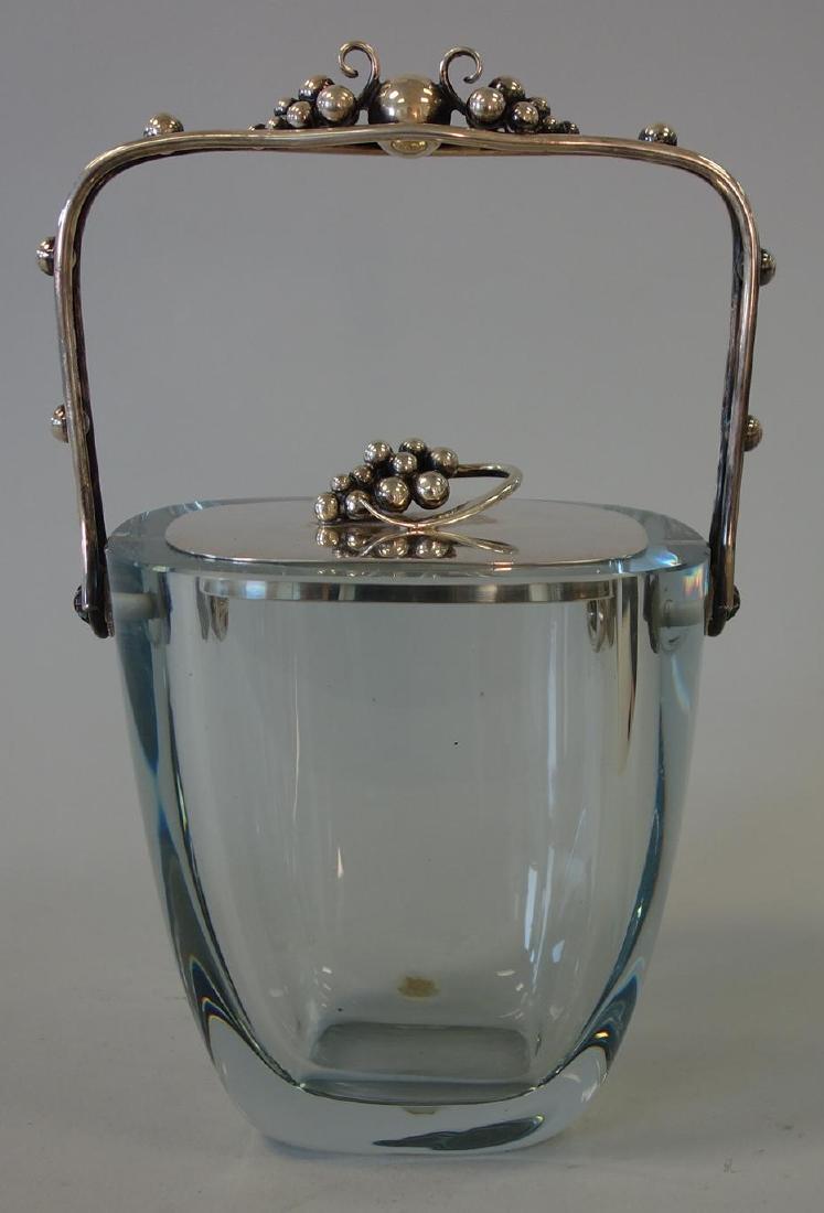 Danish Modern Sterling & Glass Ice Bucket Dragsted (1 of 4)