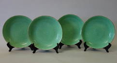 4 Chinese Apple Green Porcelain Dishes, Stilwell