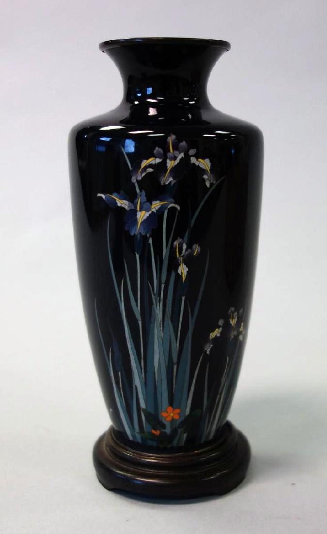 Fine Japanese Cloisonne Vase, Iris Motif (1 of 5)