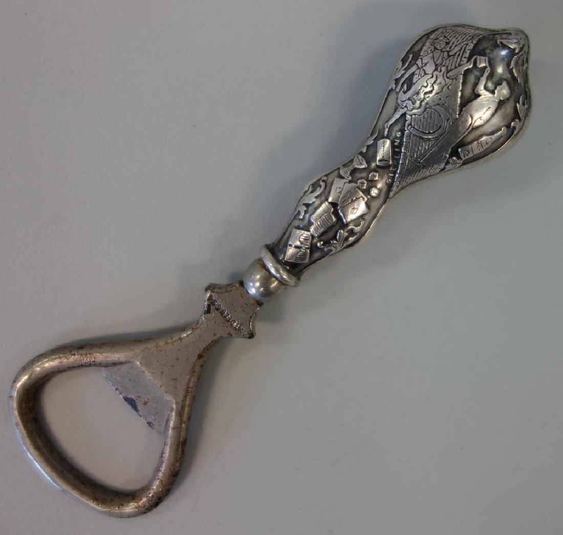 Sterling Art Nouveau Bottle Opener "Can-Can" Motif (1 of 2)