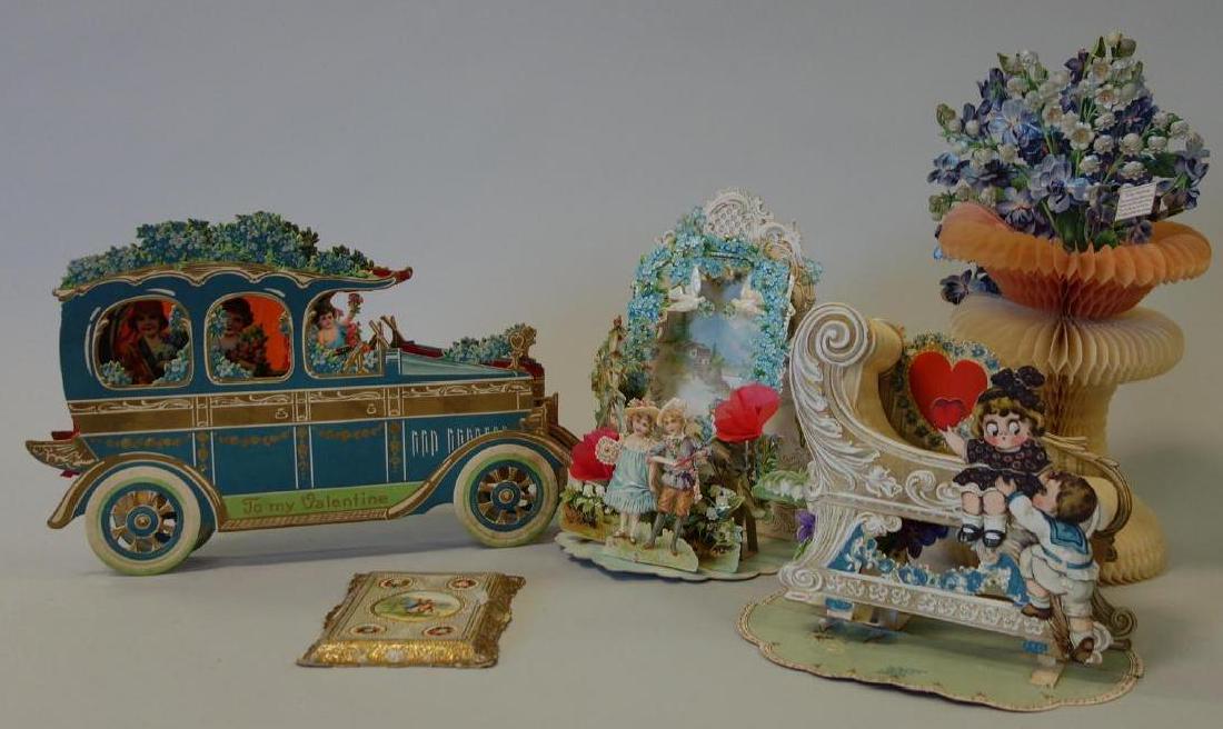 German Dimensional Valentine Cards, Group of 5 (1 of 6)