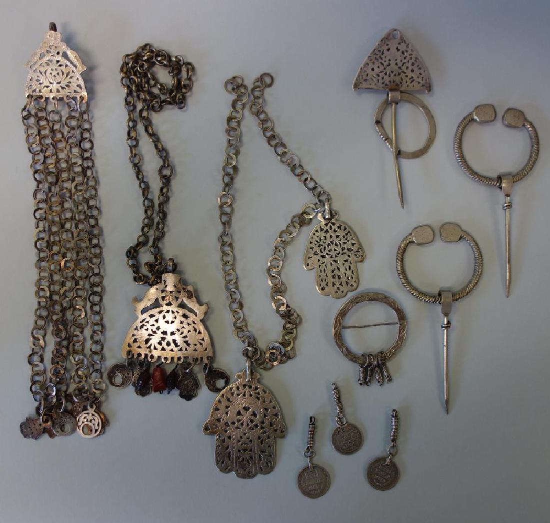 Bedouin Silver Objects, Headdress Jewelry, Coins + (1 of 4)