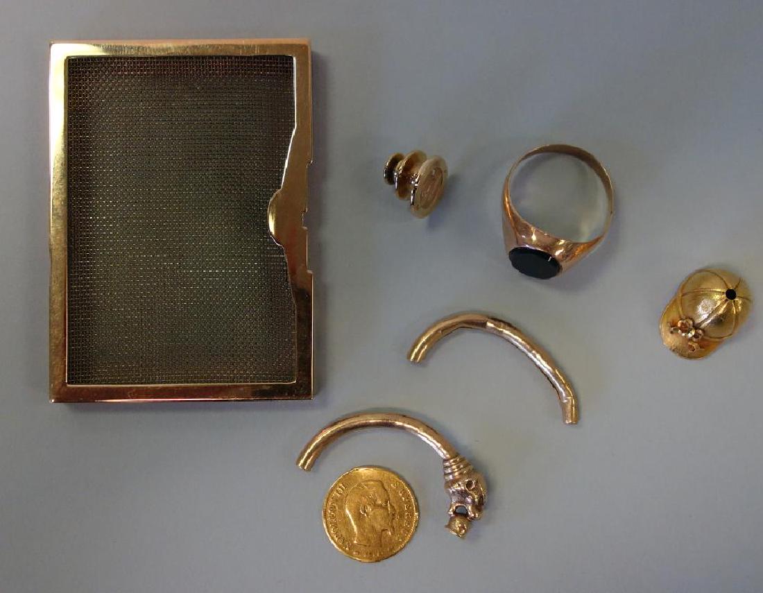 Misc 14K Gold Objects + Napoleon Coin (1 of 6)